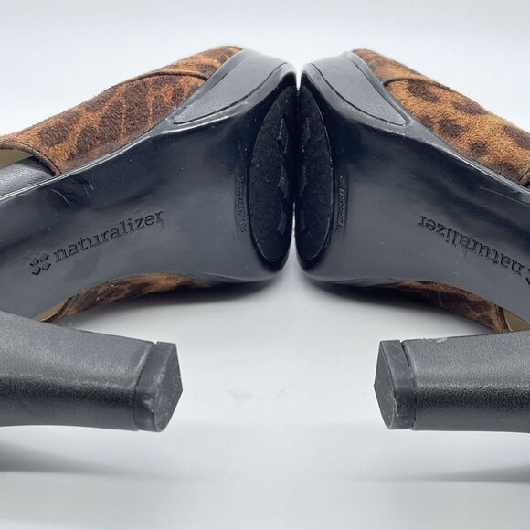 Naturalizer N5 Comfort Danby Peep Toe Ankle Strap Heels Women's 9.5M Animal Prin - Picture 12 of 16